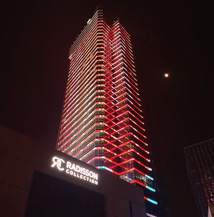 三门峡丽笙精选酒店LED网格屏项目